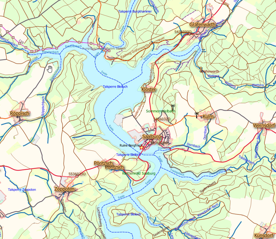 Ansicht aus dem Basis-DLM – Bleichlochtalsperre