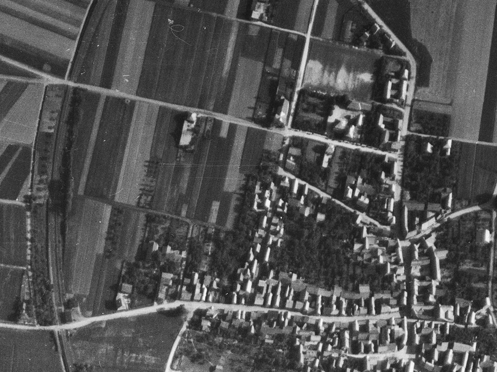 Historisches Luftbild von Birkungen 1953