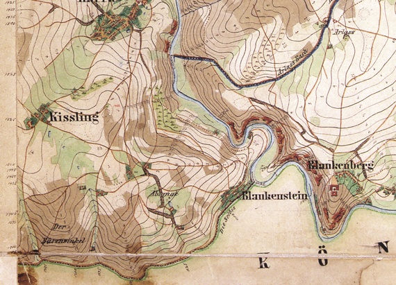 Kartenausschnitt des Kartenblattes 5536 aus dem Jahr 1883