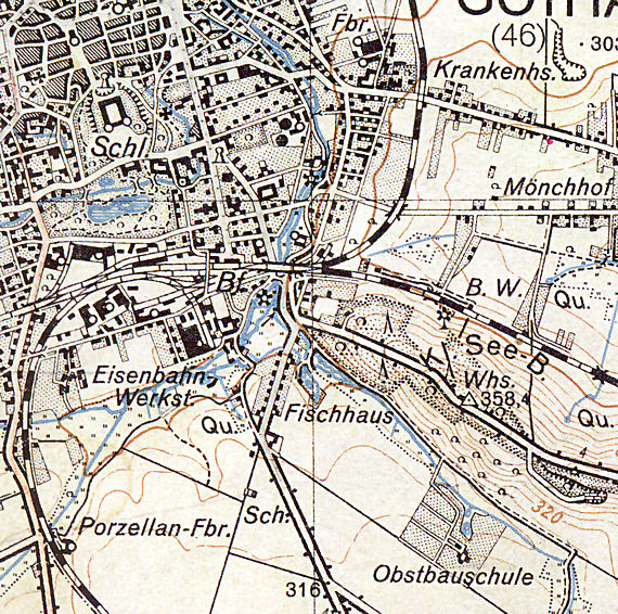 Ausschnitt aus HK50 Blatt 795 Gotha (Ausschnitt)