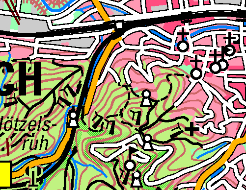 Kartenausschnitt aus der DTK100 von Eisenach, 2024