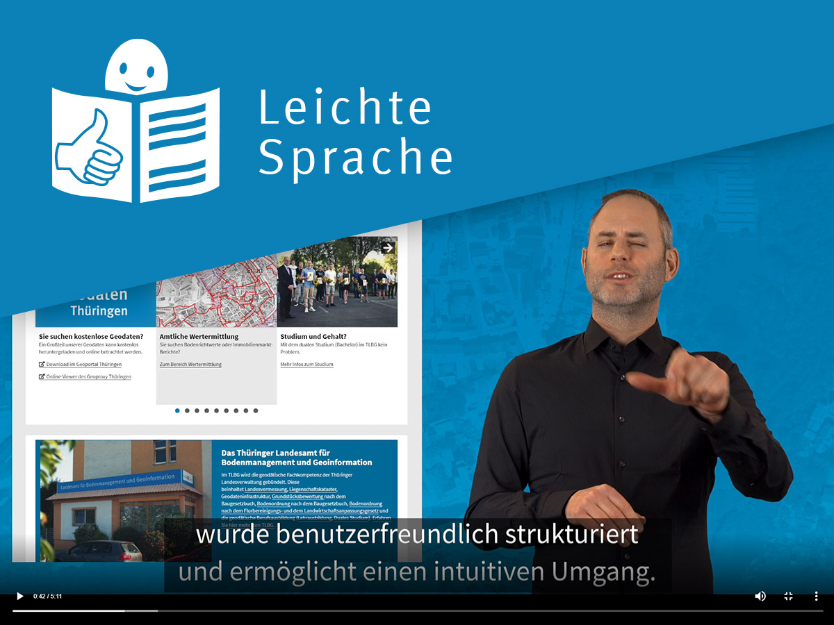 Barrierefreie Informationen des TLBG in Leichter Sprache und Deutscher Gebärdensprache