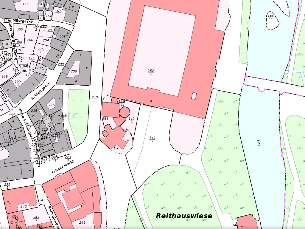 Ansicht aus dem Amtlichem Liegenschaftskataster-Informationssystem ALKIS® von Weimar