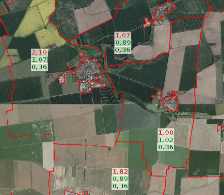 Bodenrichtwerte mit Orthophoto als Hintegrundkarte