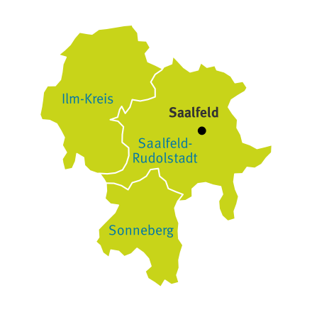 Landkreisdarstellung des Gutachterausschusses in der Zweigstelle Saalfeld
