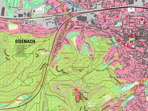 Kartenausschnitt aus der TK10 5027-NO Eisenach von 2020