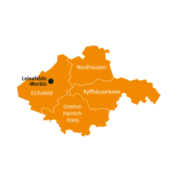 Zuständigkeiten des Flurbereinigungsbereichs Nordthüringen