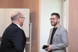 Präsident Uwe Köhler im direkten Austausch mit Bürgermeister Sven Schrade