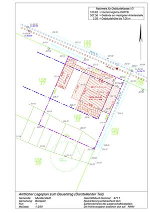 Beispiel eines amtlichen Lageplans