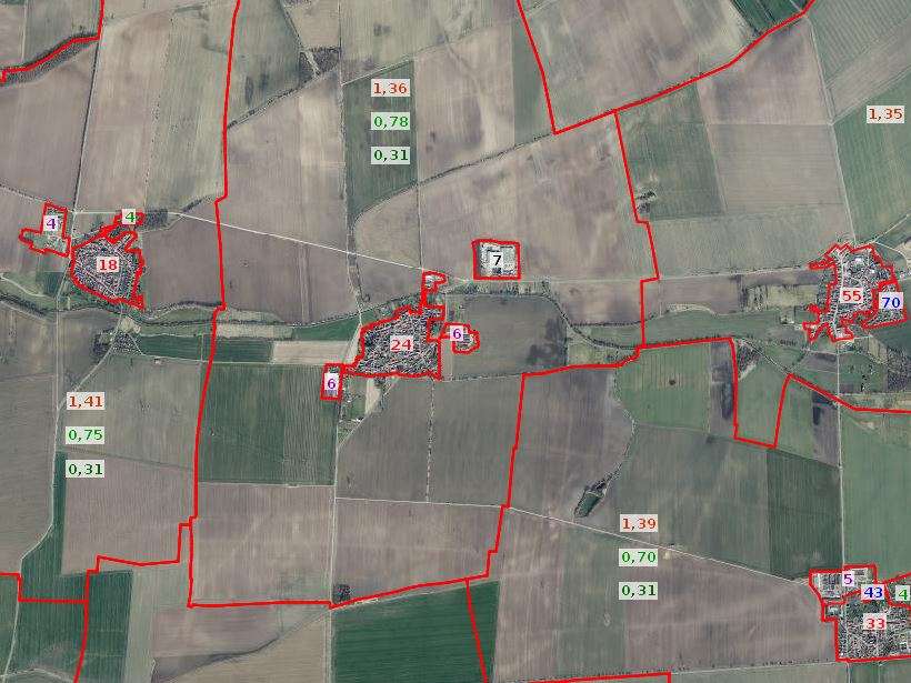 BORIS-TH mit Orthophoto Ansicht von Bodenrichtwerten in BORIS-TH mit Orthophoto als Hintergrund