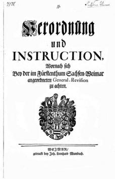 Titelblatt der Generalinstruktion